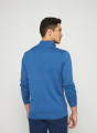 Pull col camionneur avec logo en laine mérinos - Ryan 7643 orage - 06 Bleu moyen