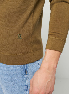 Round-neck merino wool sweater with rolled finishes - Rythme