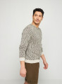 Round-neck linen and cotton sweater - Rainbow