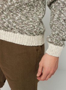 Round-neck linen and cotton sweater - Rainbow