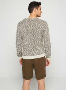 Round-neck linen and cotton sweater - Rainbow