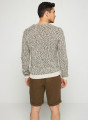 Round-neck linen and cotton sweater - Rainbow