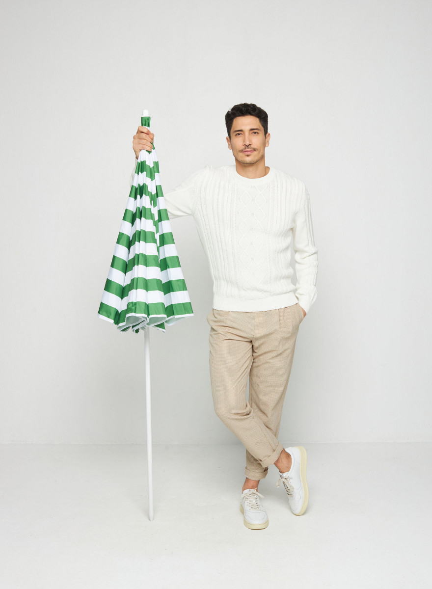 Cable knit sweater 100% organic cotton - Ridwane Cable knit sweater 100% organic cotton - Ridwane