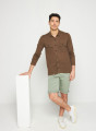 Flamed linen button-down shirt - Randy