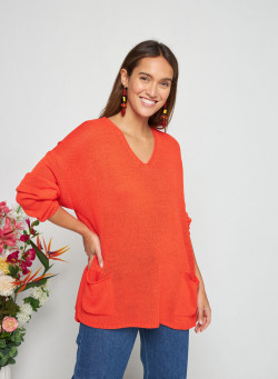 Pull col v Corallo -Telma