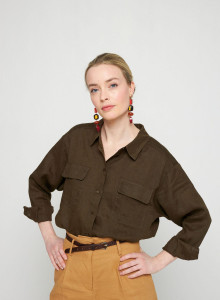 Long-sleeved linen chain shirt - Tonya