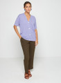 Gilet manches courtes en lin flammé - Tanya 7690 lavande - 16 Violet clair
