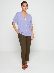 Pantalon casual en lin - Toscane 7650 kaki - 83 Kaki