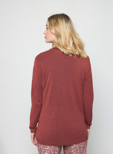Long vest with pockets in flamed linen - Tabata