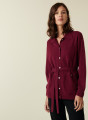 Buttoned cashmere jacket with polo collar - Clemence