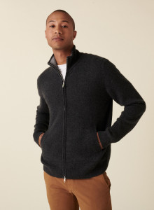 Gilet zippé à poches en cachemire 2 fils - Eloane