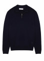 Pull col camionneur avec logo en laine mérinos - Ryan 7640 marine - 05 Bleu marine