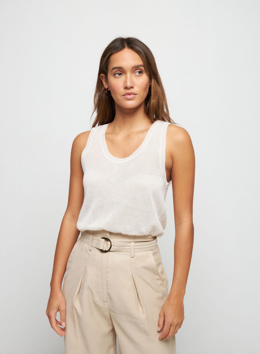 Round neck tank top with iridescent effect - Stella Round neck tank top with iridescent effect - Stella