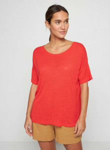 Flamed linen button back t-shirt - Tally