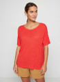 Flamed linen button back t-shirt - Tally