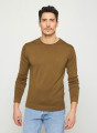 Round-neck merino wool sweater with rolled finishes - Rythme