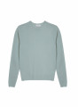Pull col rond avec logo en laine mérinos - Eddie 7651 sauge - 23 Vert clair