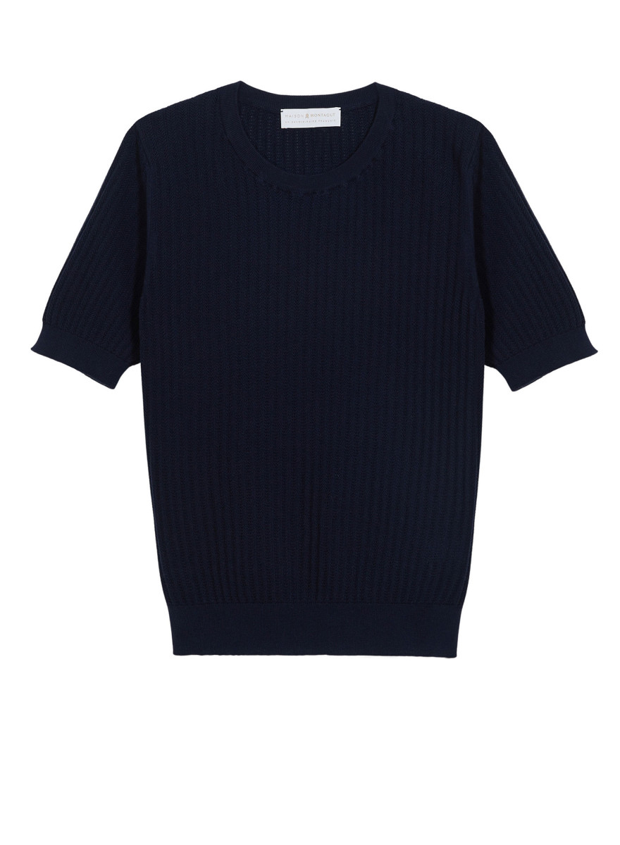 T-shirt col rond en coton bio - Sidonie 7640 marine - 05 Bleu marine T-shirt col rond en coton bio - Sidonie 7640 marine - 05 Bleu marine