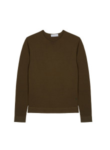 Round-neck merino wool sweater with rolled finishes - Rythme