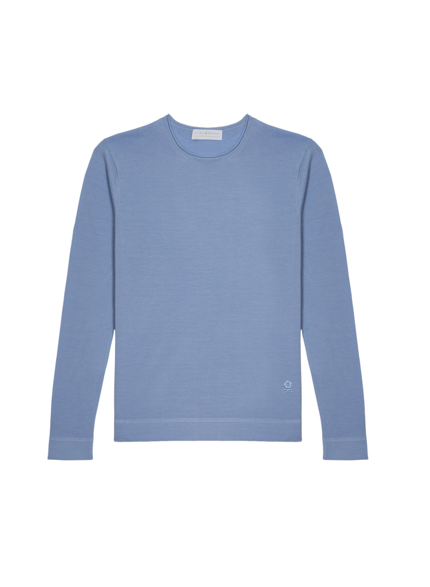 Round-neck merino wool sweater with rolled finishes - Rythme Round-neck merino wool sweater with rolled finishes - Rythme