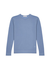Round-neck merino wool sweater with rolled finishes - Rythme