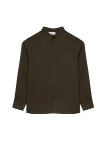 Chemise manches longues en lin - Robin 7650 kaki - 83 Kaki