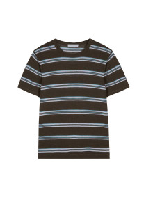 T-shirt à rayures en lin flammé - Remi 7726 kaki - 83 Kaki