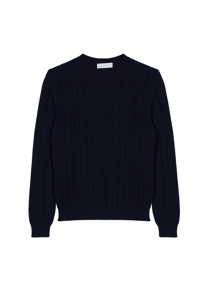 Cable knit sweater 100% organic cotton - Ridwane Cable knit sweater 100% organic cotton - Ridwane
