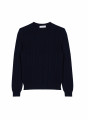 Pull torsadé en coton bio - Ridwane 7640 marine - 05 Bleu marine