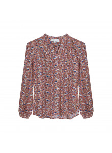 Chemisier manches longues à motifs en chaine et trame viscose - Seina 7722 blush - 51 Bordeaux