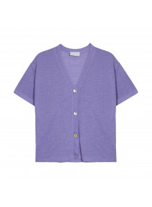 Short sleeves flamed linen cardigan - Tanya