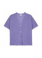 Gilet manches courtes en lin flammé - Tanya 7690 lavande - 16 Violet clair