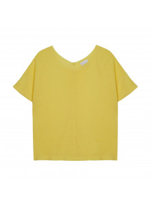 Flamed linen button back t-shirt - Tally