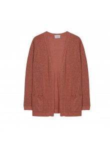 Long vest with pockets in flamed linen - Tabata