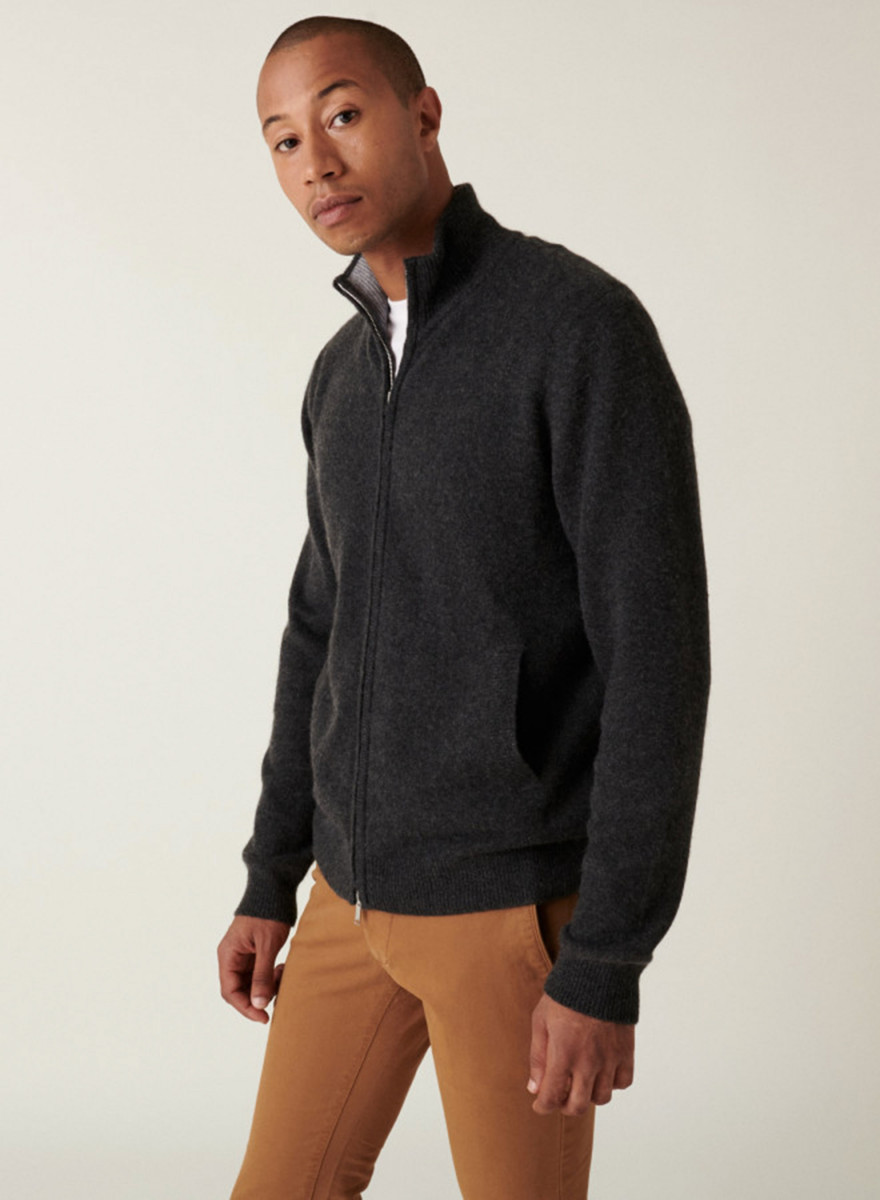 4-ply cashmere zipped cardigan with pockets - Eloane 4-ply cashmere zipped cardigan with pockets - Eloane