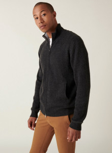 4-ply cashmere zipped cardigan with pockets - Eloane
