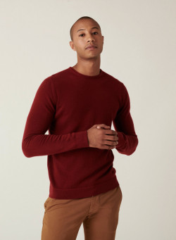 Pull col rond en cachemire à finitions roulotées - Ernest 7411 volute - 09 Gris moyen
