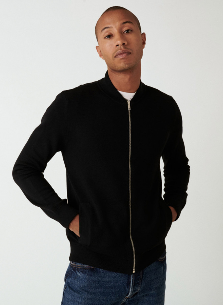 Zipped jacket with pockets in merino wool - Archibald Zipped jacket with pockets in merino wool - Archibald