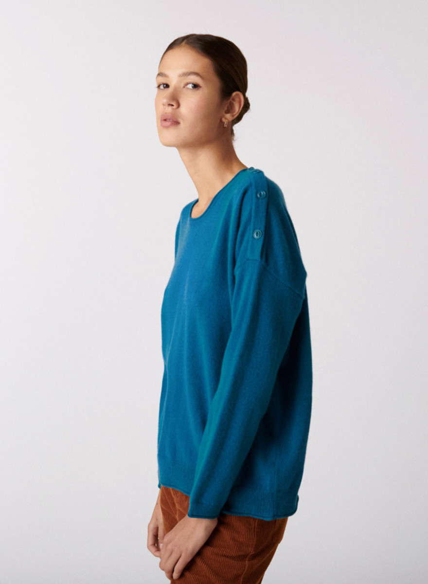 Loose-fit round-neck cashmere sweater - Acene Loose-fit round-neck cashmere sweater - Acene