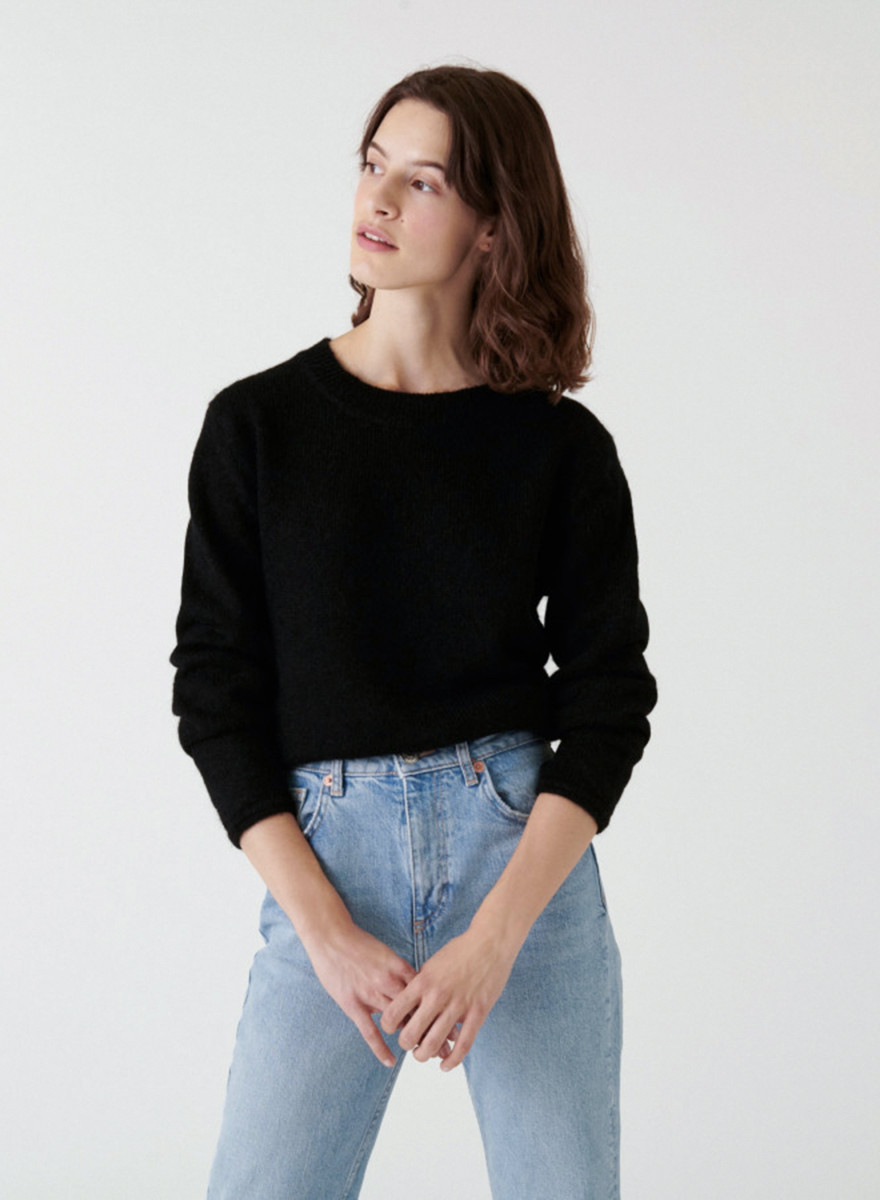 Round neck mohair sweater with rolled finishes - Alexia Round neck mohair sweater with rolled finishes - Alexia