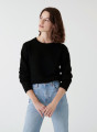 Round neck mohair sweater with rolled finishes - Alexia