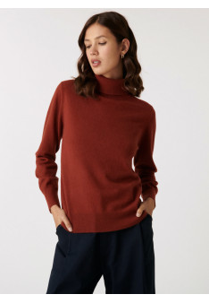 Pull col roulé en cachemire - Abesse 7461 cognac - 92 Rouille