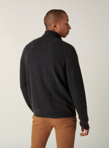 Gilet zippé à poches en cachemire 2 fils - Eloane 7564 ombre/volute - 78 Gris anthracite