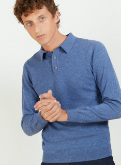 Polo manches longues en 100% cachemire - BILLY