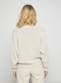 Gilet col V en coton et lin - Thais 7601 ecru - 82 Ecru