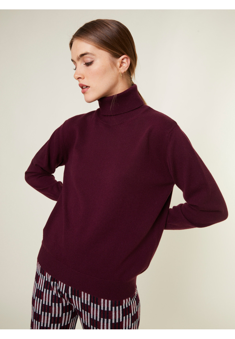 Pull col roulé en cachemire - Anabelle 7882 prune - 18 Violet foncé Pull col roulé en cachemire - Anabelle 7882 prune - 18 Violet foncé