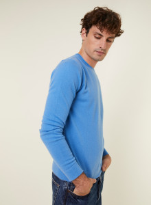 Pull col rond en cachemire finitions roulotées - Ernest