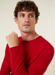 Pull col rond en cachemire finitions roulotées - Ernest