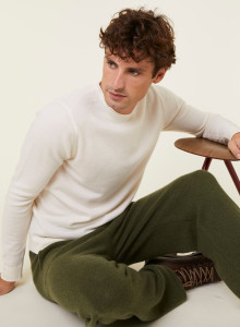 Round-neck cashmere sweater with rolled finishes - Ernest