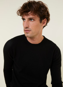 Round-neck cashmere sweater with rolled finishes - Ernest